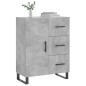 vidaXL Aparador de madera de ingeniería gris hormigón 69,5x34x90 cm