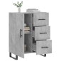vidaXL Aparador de madera de ingeniería gris hormigón 69,5x34x90 cm