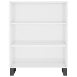 vidaXL Estantería madera de ingeniería blanco brillo 69,5x32,5x90 cm