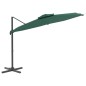 vidaXL Sombrilla colgante de doble techo verde 400x300 cm vidaXL Sombrilla colgante de doble techo verde 400x300 cm