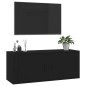 vidaXL Mueble para TV de pared negro 100x34,5x40 cm