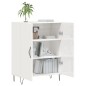 vidaXL Aparador de madera contrachapada blanco brillante 69,5x34x90 cm vidaXL Aparador de madera contrachapada blanco brillante 69,5x34x90 cm