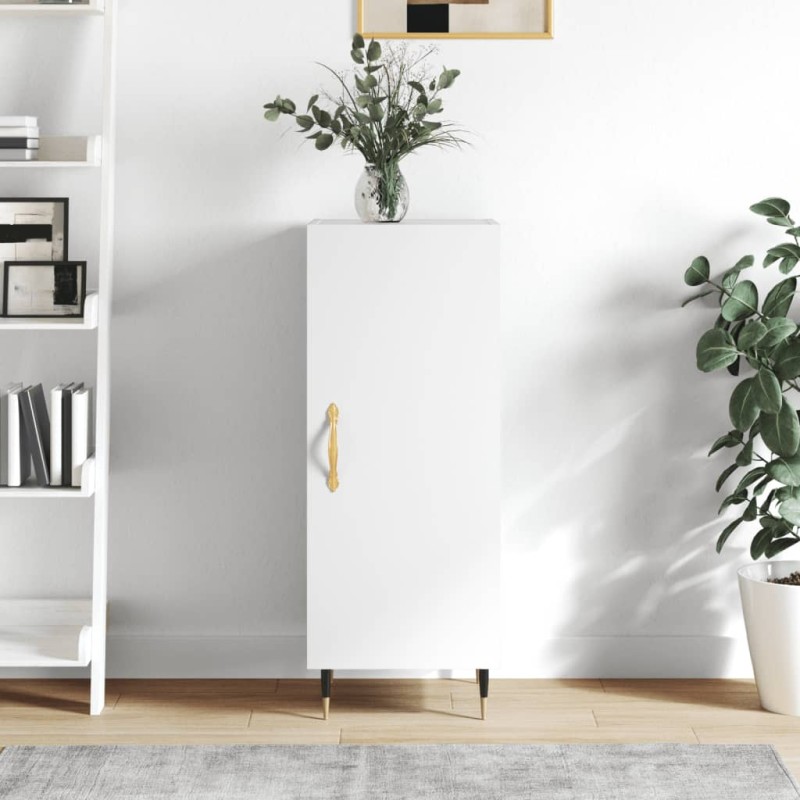 vidaXL Aparador de madera contrachapada blanco brillante 34,5x34x90 cm vidaXL Aparador de madera contrachapada blanco brillante 34,5x34x90 cm