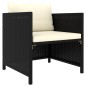 vidaXL Set de muebles de jardín 7 pzas y cojines ratán sintético negro vidaXL Set de muebles de jardín 7 pzas y cojines ratán sintético negro