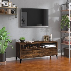 vidaXL Mueble de TV madera contrachapada roble ahumado 100x34,5x44,5cm