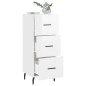 vidaXL Aparador de madera contrachapada blanco brillante 34,5x34x90 cm
