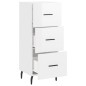 vidaXL Aparador de madera contrachapada blanco brillante 34,5x34x90 cm