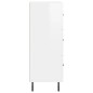 vidaXL Aparador de madera contrachapada blanco brillante 34,5x34x90 cm