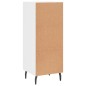 vidaXL Aparador de madera contrachapada blanco brillante 34,5x34x90 cm