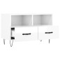 vidaXL Mueble de TV madera contrachapada blanco brillo 80x36x50 cm