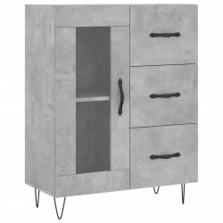 vidaXL Aparador de madera de ingeniería gris hormigón 69,5x34x90 cm