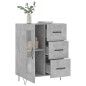 vidaXL Aparador de madera de ingeniería gris hormigón 69,5x34x90 cm