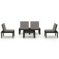 vidaXL Set de muebles de jardín 4 piezas con cojines plástico gris