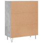 vidaXL Aparador de madera de ingeniería gris hormigón 69,5x34x90 cm