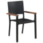 vidaXL Set comedor jardín 7 pzas ratán sintético y madera acacia negro vidaXL Set comedor jardín 7 pzas ratán sintético y madera acacia negro