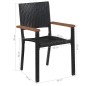 vidaXL Set comedor jardín 7 pzas ratán sintético y madera acacia negro vidaXL Set comedor jardín 7 pzas ratán sintético y madera acacia negro