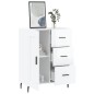 vidaXL Aparador de madera contrachapada blanco brillante 69,5x34x90 cm vidaXL Aparador de madera contrachapada blanco brillante 69,5x34x90 cm