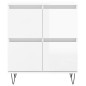 vidaXL Aparador de madera contrachapada blanco brillante 60x35x70 cm vidaXL Aparador de madera contrachapada blanco brillante 60x35x70 cm