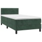 vidaXL Cama box spring con colchón terciopelo verde oscuro 90x190 cm vidaXL Cama box spring con colchón terciopelo verde oscuro 90x190 cm