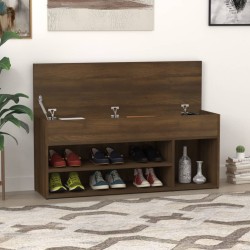 vidaXL Banco zapatero madera contrachapada roble marrón 105x30x45 cm