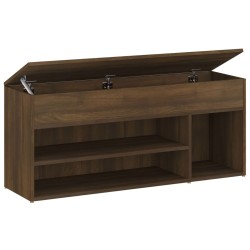 vidaXL Banco zapatero madera contrachapada roble marrón 105x30x45 cm