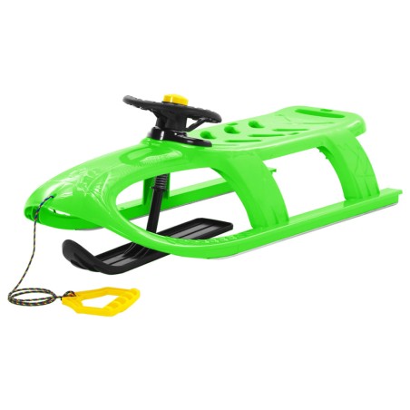 vidaXL Trineo con volante polipropileno verde102,5x40x23 cm