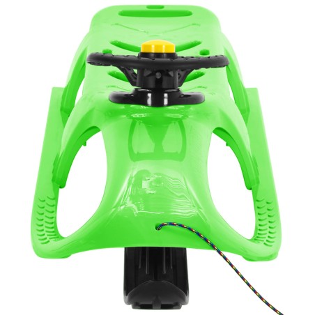 vidaXL Trineo con volante polipropileno verde102,5x40x23 cm