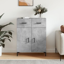 vidaXL Aparador de madera de ingeniería gris hormigón 69,5x34x90 cm