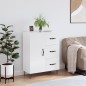 vidaXL Aparador de madera contrachapada blanco brillante 69,5x34x90 cm vidaXL Aparador de madera contrachapada blanco brillante 69,5x34x90 cm