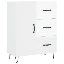 vidaXL Aparador de madera contrachapada blanco brillante 69,5x34x90 cm