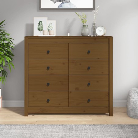 vidaXL Armario auxiliar madera maciza de pino marrón miel 100x40x90 cm