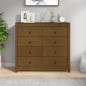 vidaXL Armario auxiliar madera maciza de pino marrón miel 100x40x90 cm