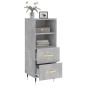 vidaXL Aparador de madera contrachapada gris hormigón 34,5x34x90 cm vidaXL Aparador de madera contrachapada gris hormigón 34,5x34x90 cm