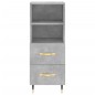 vidaXL Aparador de madera contrachapada gris hormigón 34,5x34x90 cm vidaXL Aparador de madera contrachapada gris hormigón 34,5x34x90 cm