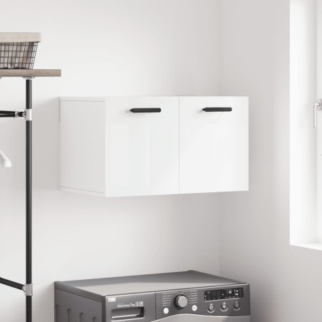 vidaXL Armario pared madera contrachapada blanco brillo 60x36,5x35 cm