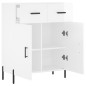 vidaXL Aparador de madera contrachapada blanco brillante 69,5x34x90 cm vidaXL Aparador de madera contrachapada blanco brillante 69,5x34x90 cm