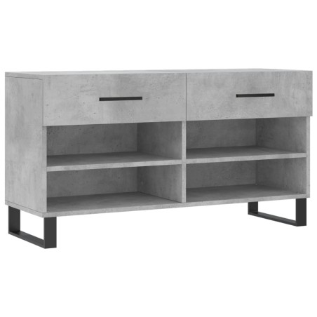 vidaXL Banco zapatero madera de ingeniería gris hormigón 102x35x55 cm