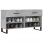 vidaXL Banco zapatero madera de ingeniería gris hormigón 102x35x55 cm