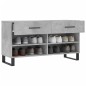 vidaXL Banco zapatero madera de ingeniería gris hormigón 102x35x55 cm