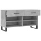 vidaXL Banco zapatero madera de ingeniería gris hormigón 102x35x55 cm