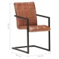 vidaXL Sillas voladizas de comedor 4 unidades cuero auténtico marrón vidaXL Sillas voladizas de comedor 4 unidades cuero auténtico marrón