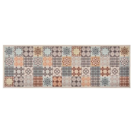 vidaXL Alfombra de cocina lavable mosaico de colores 60x300 cm