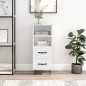 vidaXL Aparador de madera contrachapada blanco brillante 34,5x34x90 cm vidaXL Aparador de madera contrachapada blanco brillante 34,5x34x90 cm