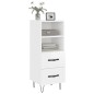 vidaXL Aparador de madera contrachapada blanco brillante 34,5x34x90 cm vidaXL Aparador de madera contrachapada blanco brillante 34,5x34x90 cm