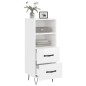 vidaXL Aparador de madera contrachapada blanco brillante 34,5x34x90 cm vidaXL Aparador de madera contrachapada blanco brillante 34,5x34x90 cm