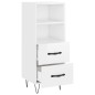 vidaXL Aparador de madera contrachapada blanco brillante 34,5x34x90 cm vidaXL Aparador de madera contrachapada blanco brillante 34,5x34x90 cm