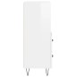 vidaXL Aparador de madera contrachapada blanco brillante 34,5x34x90 cm vidaXL Aparador de madera contrachapada blanco brillante 34,5x34x90 cm