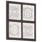 vidaXL Panel de pared tallado a mano MDF marrón y blanco 40x40x1,5 cm vidaXL Panel de pared tallado a mano MDF marrón y blanco 40x40x1,5 cm
