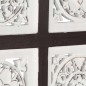 vidaXL Panel de pared tallado a mano MDF marrón y blanco 40x40x1,5 cm vidaXL Panel de pared tallado a mano MDF marrón y blanco 40x40x1,5 cm