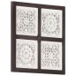 vidaXL Panel de pared tallado a mano MDF marrón y blanco 40x40x1,5 cm vidaXL Panel de pared tallado a mano MDF marrón y blanco 40x40x1,5 cm